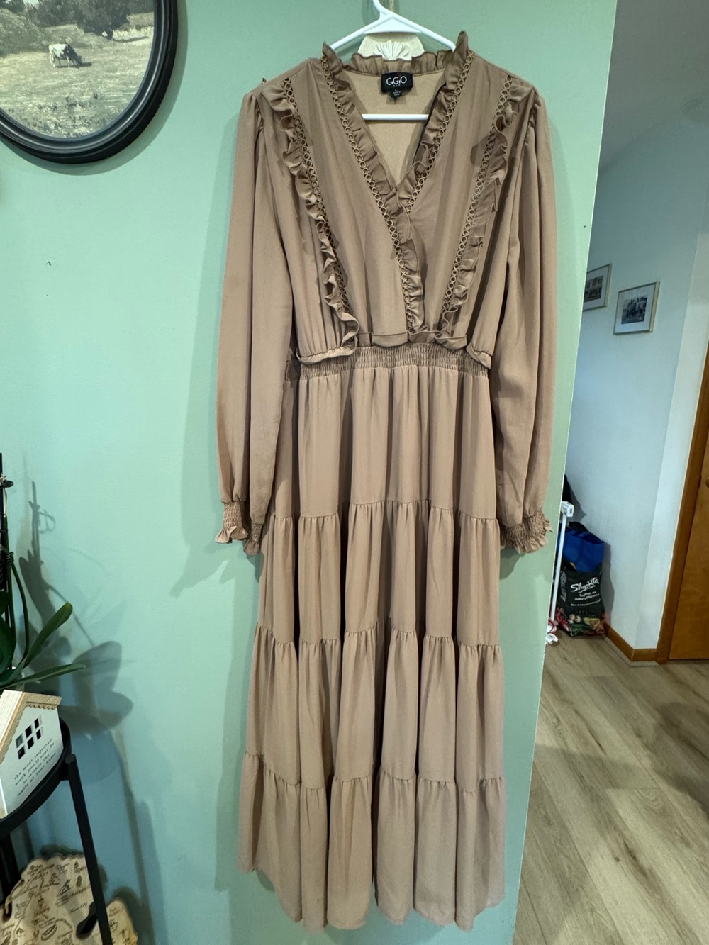 GIGIO women’s taupe maxi dress